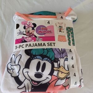 Disney Minnie Mouse and Daisy Duck Kids Pajama Set - Pink, White, and Teal